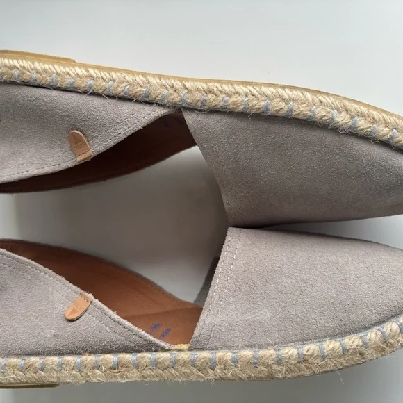 Verbenas Carmen Serraje Piedra Suede Espadrille Flat Shoes Size 41/ US 10.5/11 - Picture 11 of 16